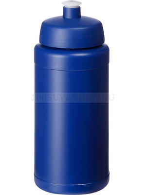 Фото Спортивная пластиковая бутылка с выдвижным носиком под нанесение логотипа, 500 мл., d7,2 х 18,3 см, герметичная «Baseline®» (синий)