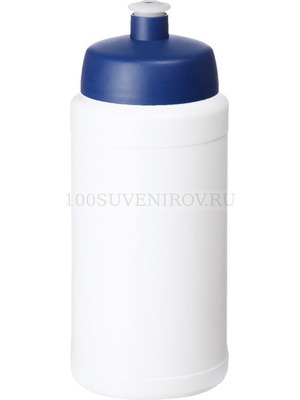 Фото Спортивная пластиковая бутылка с выдвижным носиком под нанесение логотипа, 500 мл., d7,2 х 18,3 см, герметичная «Baseline®» (белый)