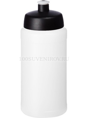 Фото Спортивная пластиковая бутылка с выдвижным носиком под нанесение логотипа, 500 мл., d7,2 х 18,3 см, герметичная «Baseline®» (белый прозрачный)