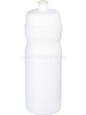 Фото Фирменная спортивная бутылка пластиковая с выдвижным носиком под нанесение логотипа, 650 мл., d7,2 х 22,2 см «Baseline®» (белый)