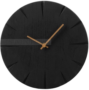Фото Деревянные часы HELGA из березы под гравировку логотипа, d28 х 4 см. Российское производство  «OKTAUR» (черный)