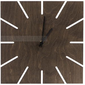 Фото Квадратные деревянные настенные часы OLAFUR из березы под нанесение логотипа, 28 х 28 х 4 см «OKTAUR» (шоколадный)