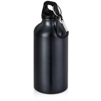 Металлическая бутылка HIP S с карабином под круговую гравировку логотипа, 400 мл, d6,5 х 17,5 см, мокрый асфальт