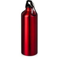 Алюминиевая бутылка HIP M с карабином под круговую печать логотипа, 770 мл, d7,3 х 25 см, красный