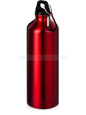 Фото Алюминиевая бутылка HIP M с карабином под круговую печать логотипа, 770 мл, d7,3 х 25 см (красный)