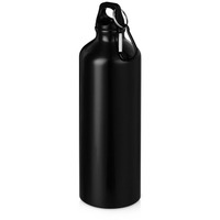 Алюминиевая бутылка HIP M с карабином под круговую печать логотипа, 770 мл, d7,3 х 25 см, черный глянцевый