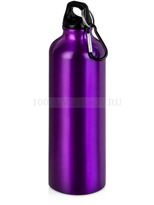 Фото Алюминиевая бутылка HIP M с карабином под круговую печать логотипа, 770 мл, d7,3 х 25 см (пурпурный)