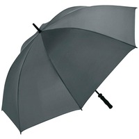 Большой фирменный зонт-трость SHELTER с системой защиты от ветра, d130 х 105 см, в сложенном виде 4,8 х 4,8 х 105 см. Места для нанесения логотипа - клинья, хлястик.
