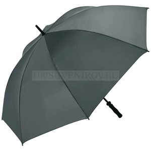 Фото Большой фирменный зонт-трость SHELTER с системой защиты от ветра, d130 х 105 см, в сложенном виде 4,8 х 4,8 х 105 см. Места для нанесения логотипа - клинья, хлястик.  «FARE» (серый)