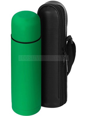 Фото Герметичный термос ЯМАЛ Soft Touch с чехлом, 500 мл., d7 х 24,5 см (зеленый)