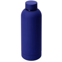 Вакуумная термобутылка с медной изоляцией CASK, soft-touch, 500 мл, d7,4 х 22,3 см. Предусмотрено нанесение логотипа. , синий