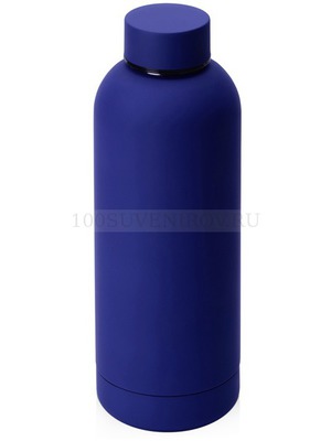 Фото Вакуумная термобутылка с медной изоляцией CASK, soft-touch, 500 мл, d7,4 х 22,3 см. Предусмотрено нанесение логотипа.  «Waterline» (синий)
