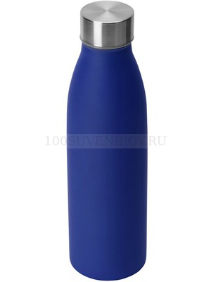 Фото Фирменная бутылка RELY для воды из нержавеющей стали под гравировку и цветную печать, 650 мл, d6,8 х 24 см «Waterline» (синий, серебристый)