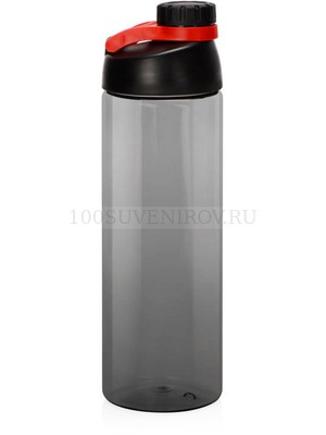 Фото Спортивная бутылка для воды с держателем BIGGY большого объема под круговую печать логотипа, 1000 мл, d7,8 х 26 см (красный)