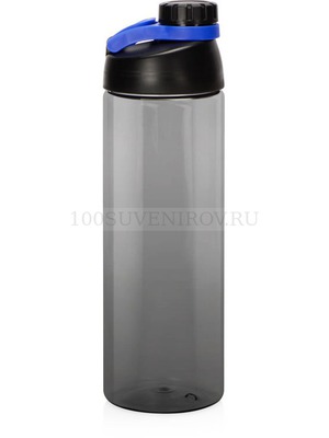 Фото Спортивная бутылка для воды с держателем BIGGY большого объема под круговую печать логотипа, 1000 мл, d7,8 х 26 см (синий)