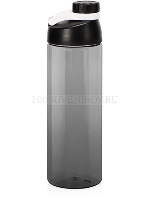 Фото Спортивная бутылка для воды с держателем BIGGY большого объема под круговую печать логотипа, 1000 мл, d7,8 х 26 см (белый)