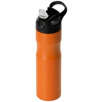 Фирменная бутылка для воды из пищевой стали HIKE под гравировку логотипа, 850 мл, d7 х 9,7 х 27,5 см, оранжевый, черный