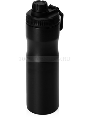 Фото Фирменная бутылка для воды из пищевой стали SUPPLY под гравировку логотипа, 850 мл, d7 х 7,7 х 26,3 см «Waterline» (черный)