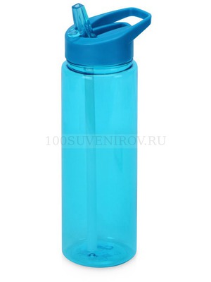 Фото Герметичная бутылка для воды SPEEDY со съемной соломинкой, 700 мл., d6,7 х 8 х 23 см. (голубой)