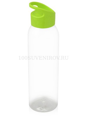 Фото Герметичная прозрачная бутылка для воды PLAIN-2 из пластика, под печать логотипа, 630 мл, d6,5 х 25,5 см (прозрачный, зеленый)