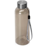 Суперлегкая бутылка для воды из rPET KATO под нанесение логотипа со съемным ремешком, 500мл, d6,5 х 20 см. Всего 84 грамма!, черный
