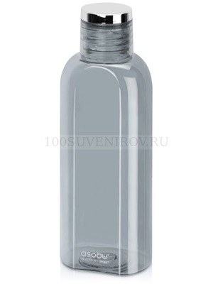 Фото Прямоугольная герметичная бутылка для воды FLIP SIDE, тритан, 700 мл., 8,25 х 5,7 х 24 см. Предусмотрено нанесение логотипа.  «Asobu» (серый)