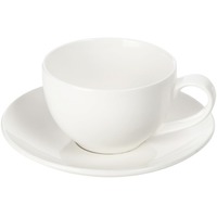 Белая кофейная пара RISTRETTO из костяного фарфора под нанесение логотипа, 90 мл., чашка d7,2 х 9,5 х 4,7 см, блюдце d11,6 х 1,7 см и подарки кулинарные ко дню