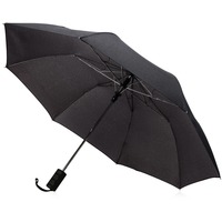 Складной зонт FLICK в чехле, полуавтомат, ручка - софт-тач, d106 х 55 см, в сложенном виде d4,5 х 39 см, темно-серый