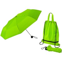 Складной зонт PICAU из переработанного пластика в сумочке, зонт: d97х56 см; сумочка: 32х43см; ручки 3х38 см , зеленое яблоко