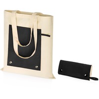 Складная хлопковая сумка для шопинга GROSS с карманом, 180 г/м2, макс.нагрузка 10 кг., 35 х 42см, ручки 2,5 х 60 см.