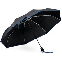 Складной зонт с автоматическим открытием и закрытием DRIZZLE с цветной отделкой в чехле, d96,5 х 28,5 см 
