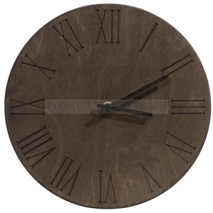 Фото Деревянные бизнес-сувениры - часы из дерева MAGNUS под гравировку логотипа, d28 х 4 см. Береза. Российское производство.  «OKTAUR» (шоколадный)
