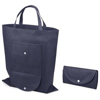 Многоразовая складная сумка PLEMA из нетканого материала под нанесение логотипа, 39 х 46 см , темно-синий