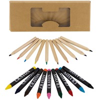 Набор для рисования DRAFT из 9 цветных восковых карандашей и 10 цветных карандашей, 18,2 х 7,7 х 0,9 см. Ребенок занят делом)