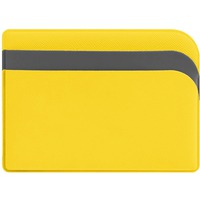 Чехол для карточек DUAL с тремя отделениями под полноцвет и тиснение логотипа, 10х7,2 см, желтый