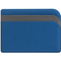 Чехол для карточек DUAL с тремя отделениями под полноцвет и тиснение логотипа, 10х7,2 см, светло-синий