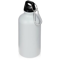 Металлическая бутылка Hip S с карабином под нанесение логотипа, 400 мл, матовая, d6,5 х 17,5 см, серый