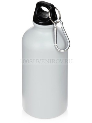Фото Металлическая бутылка Hip S с карабином под нанесение логотипа, 400 мл, матовая, d6,5 х 17,5 см (серый)