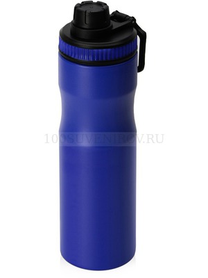Фото Фирменная бутылка для воды из пищевой стали SUPPLY под гравировку логотипа, 850 мл, d7 х 7,7 х 26,3 см «Waterline» (синий)