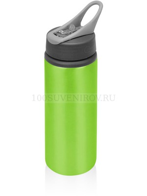 Фото Бутылка для воды Rino из металла с ручкой, 600 мл<br />
 (зеленое яблоко, серый)
