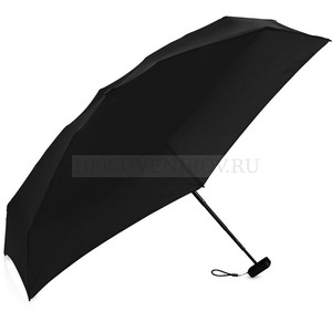 Фото Самый компактный складной зонт Compactum механический, d91 х 48,5 см, в сложенном виде 6,7 х 4,5 х 15 см. Предусмотрено нанесение логотипа на купол.  (черный)