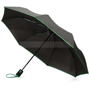 Фото Черный складной зонт-полуавтомт MOTLEY с цветными спицами, d92 х (28) 53 см