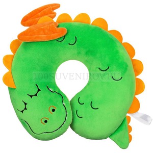 Фото Игрушка-подушка под шею SMILLA, в виде дракона «Сделано в России» (зеленый)