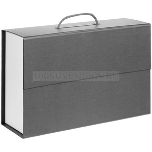 Фото Коробка Case Duo на магнитах, 33,8х22,8х11,8 см, белая с серым «Сделано в России»