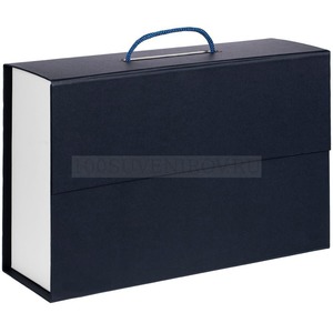 Фото Коробка Case Duo на магнитах, 33,8х22,8х11,8 см, белая с синим «Сделано в России»