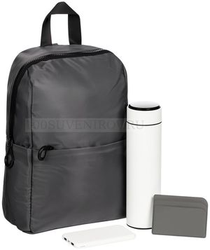 Фото Подарочный набор CITY THERM: зарядник на 5000 мAч, смарт-бутылка, рюкзак, чехол для карточек, белый