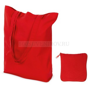 Фото Складная хлопковая сумка SKIT под нанесение логотипа, 135 гр., 38 х 40 х 12 см, ручки 2,5 х 65 см (красный)