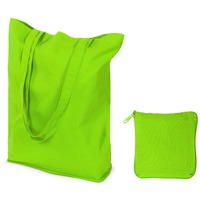 Складная хлопковая сумка SKIT под нанесение логотипа, 135 гр., 38 х 40 х 12 см, ручки 2,5 х 65 см, зеленое яблоко