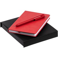 Бизнес-набор CLUSTER MINI: блокнот А6 в клетку, ручка шариковая в подарочной коробке, красный
