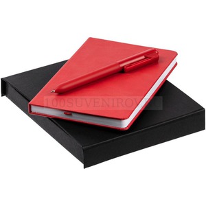 Фото Бизнес-набор CLUSTER MINI: блокнот А6 в клетку, ручка шариковая в подарочной коробке, красный «Контекст»